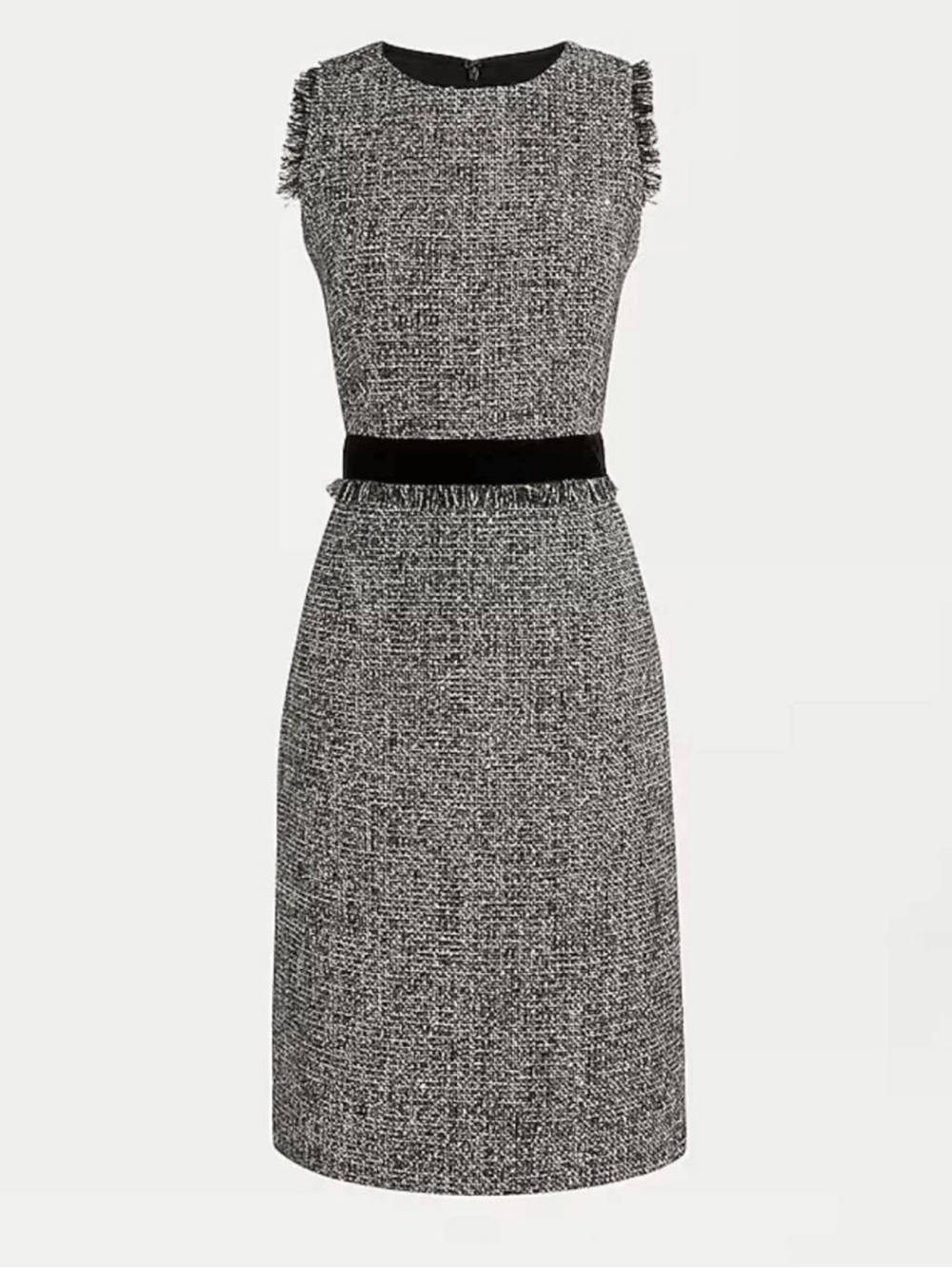NWT J Crew Classic Black and White Sparkling Tweed Sheath Dress Holiday Size 14